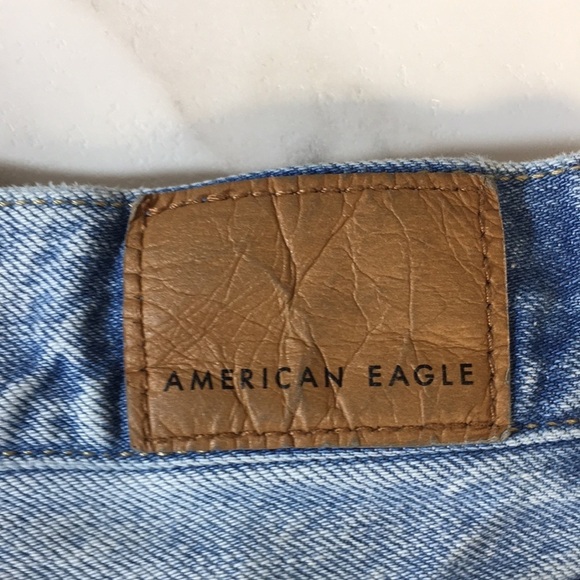 American Eagle Mom Jeans Womens 6 Light‎ Distressed Cotton Denim Blown Knees - Picture 6 of 14